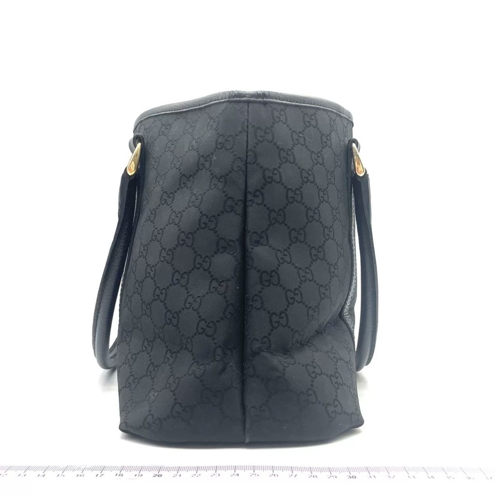 GUCCI GG Canvas Tote Bag Black Large Shopper Authentic Italy - Picture 7 of 16